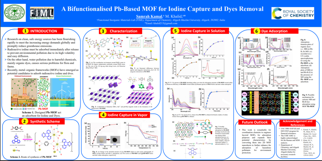 Poster - A bifunctionalised Pb-based MOF for iodine capture and dyes removal