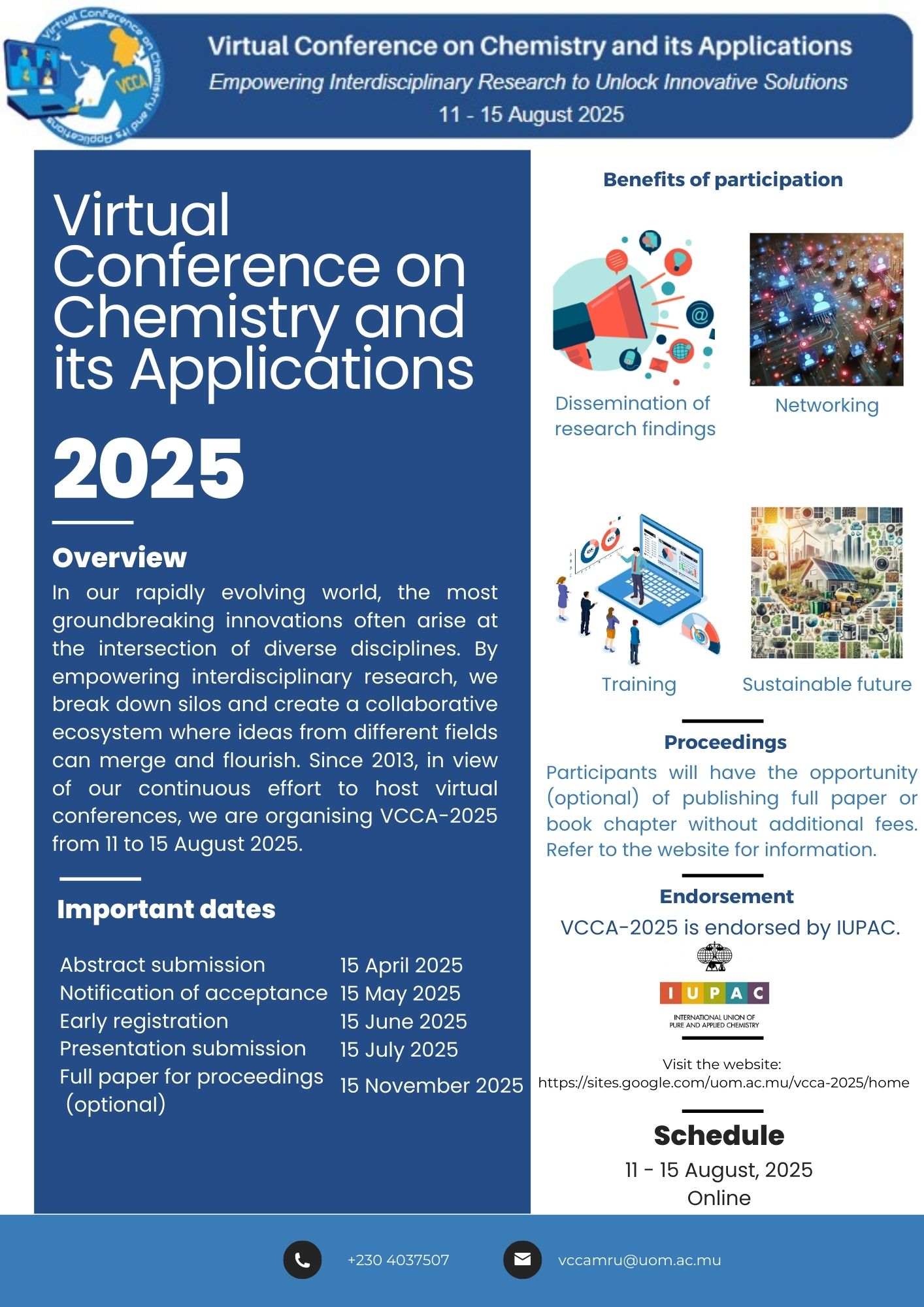 Virtual Conference on Chemistry and its Applications (VCCA-2025)