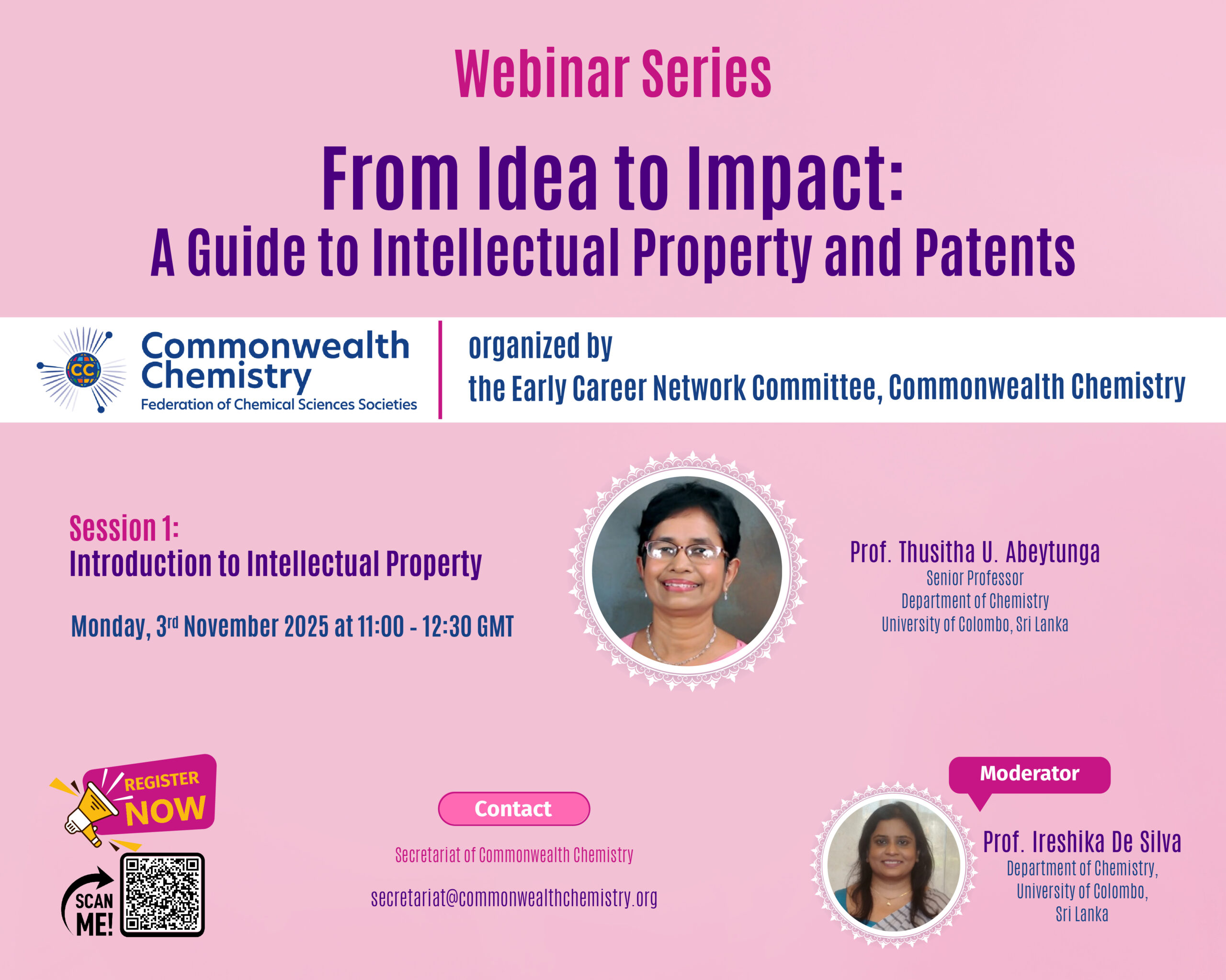 Commonwealth Chemistry Webinar: Introduction to Intellectual Property